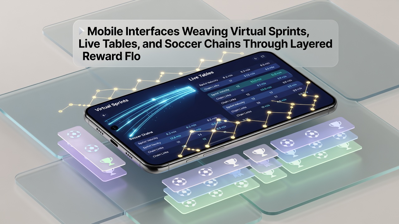 Split view of a mobile betting app showing soccer accumulator builder alongside live casino table and reward progress meter